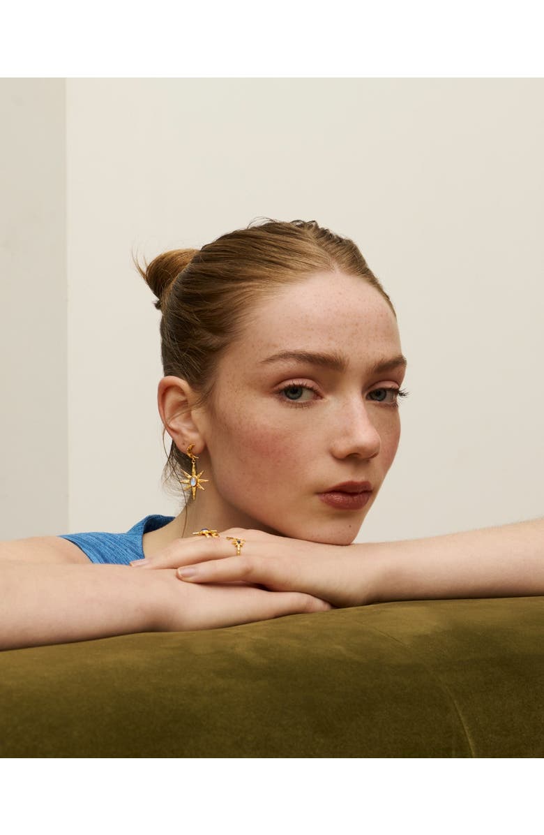 Ottoman Hands Moonstone Celestial Drop Earrings, Alternate, color, Gold