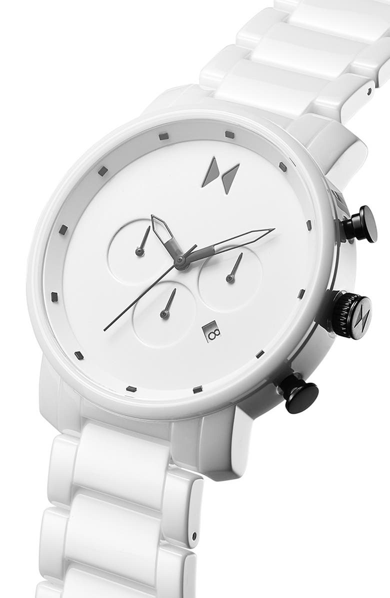 MVMT Chronograph Ceramic Bracelet Watch, 45mm, Alternate, color, 