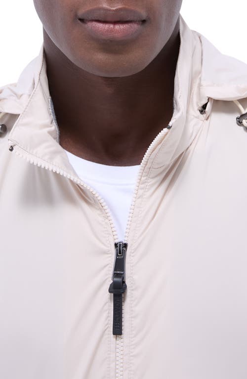 Bugatchi Water Repellent Packable Jacket With Removable Hood In Almond