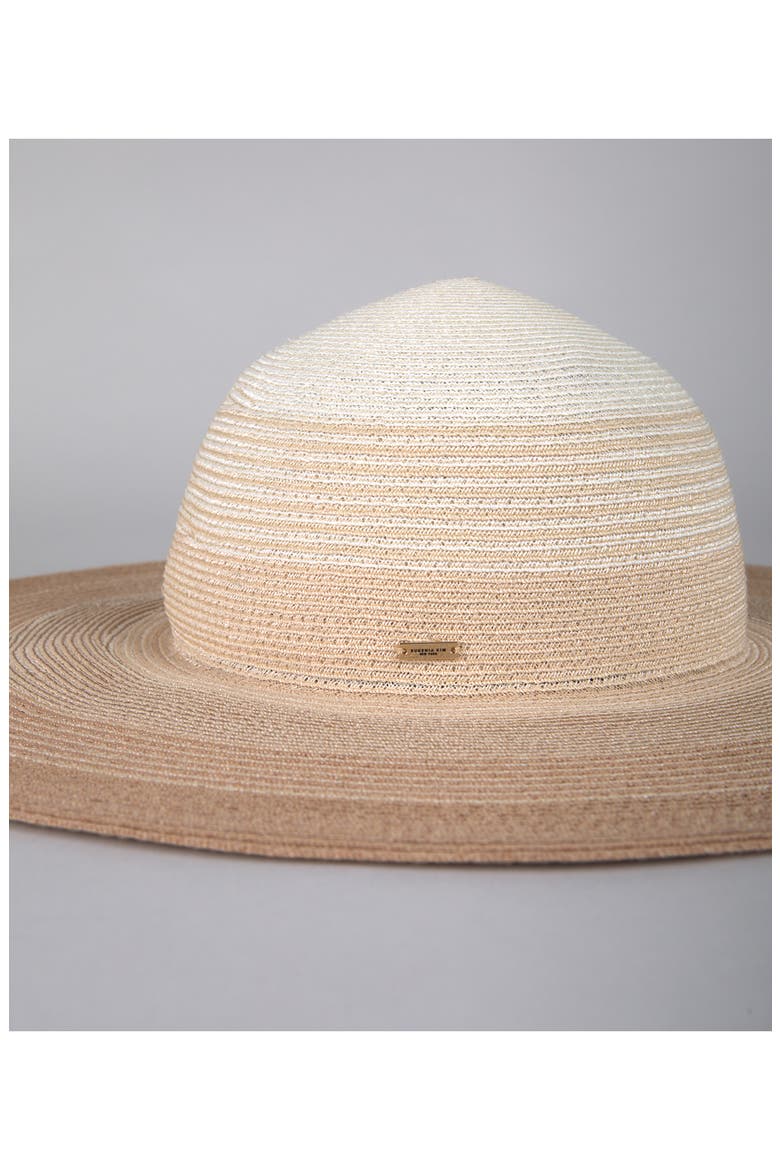 Bunny Ombré Straw Sun Hat, Alternate, color, IVORY/ NATURAL/ CAMEL