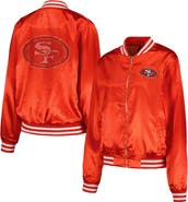 CUCE Women's Cuce Scarlet San Francisco 49ers Rhinestone Full-Zip Varsity Jacket