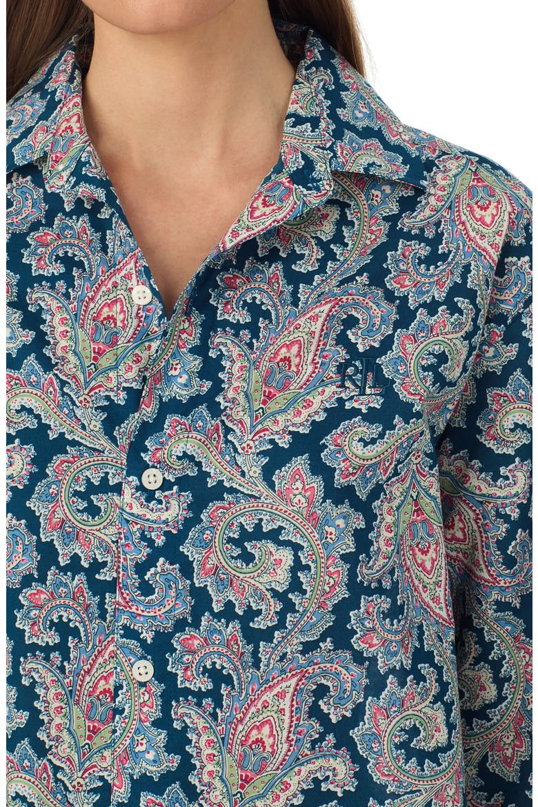 Print Cotton Blend Sleep Shirt, Alternate, color, MULTI PAISLEY