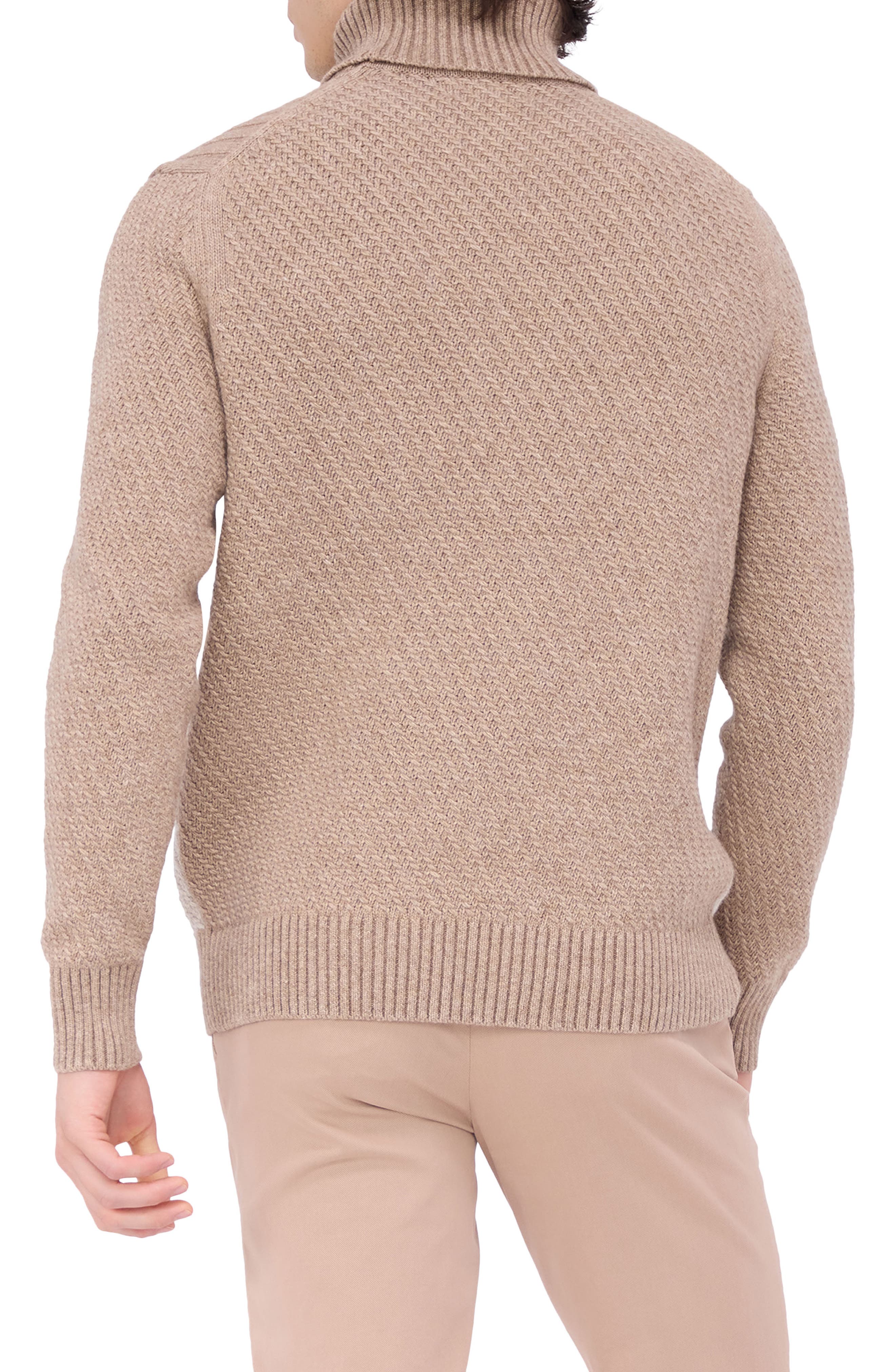 Pattern Wool Blend Turtleneck Sweater - image 2