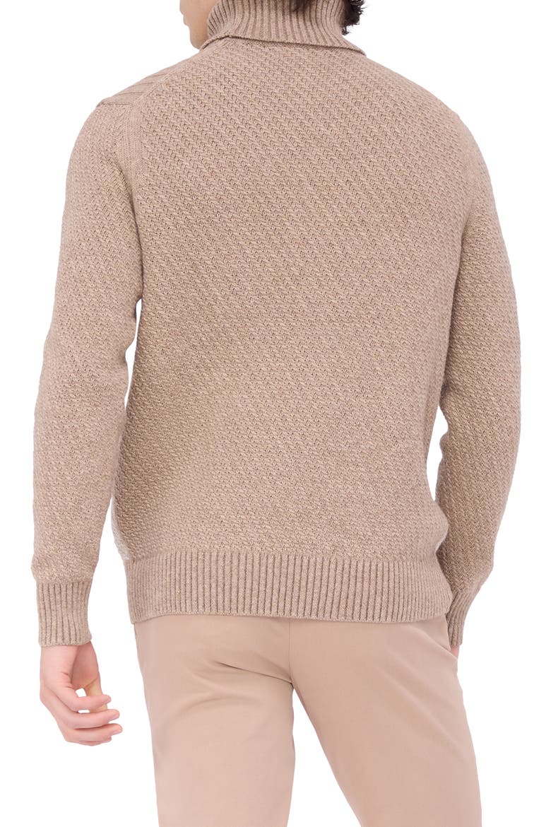 Pattern Wool Blend Turtleneck Sweater, Alternate, color, STONE