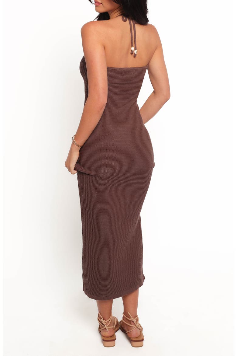 Darya Cotton Blend Halter Sweater Dress, Alternate, color, COCOA