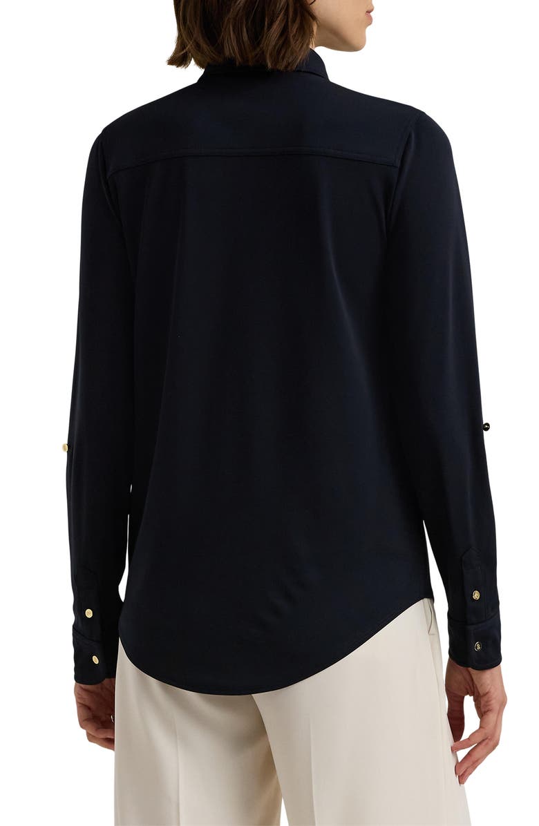 Lauren Ralph Lauren Jersey Button Front Shirt, Alternate, color, 