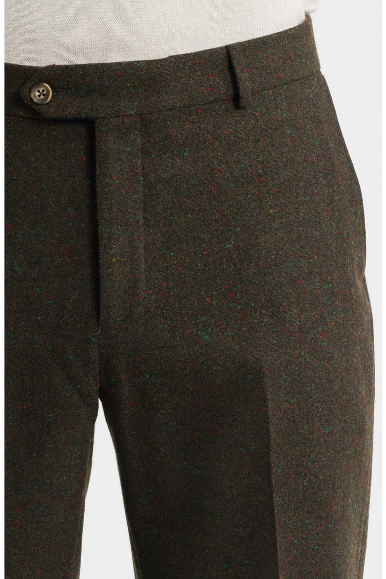 Lambswool & Cashmere Donegal Tweed Dress Pants, Alternate, color, OLIVE