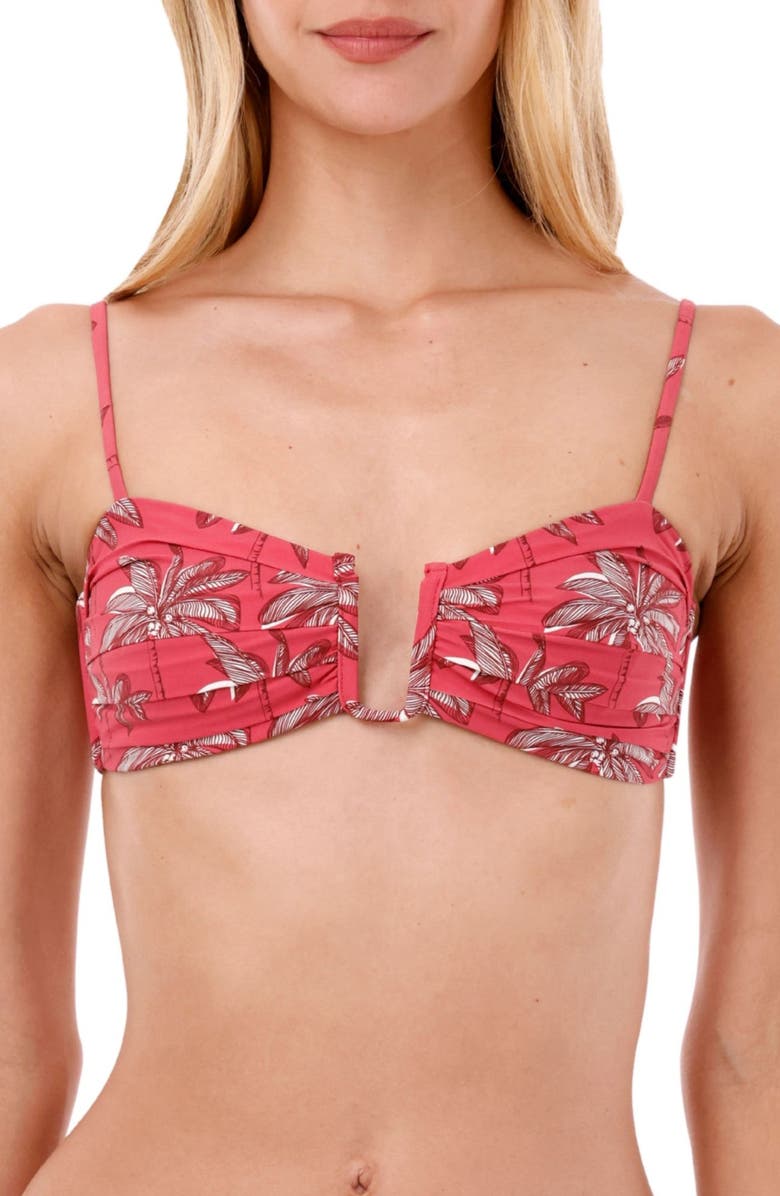 MALAI Tropical Wine Bruma V-Wire Bikini Top, Main, color, Tropical Wine