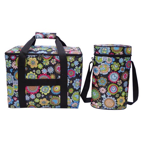 Wine Tote and Cooler Set in Floral Print