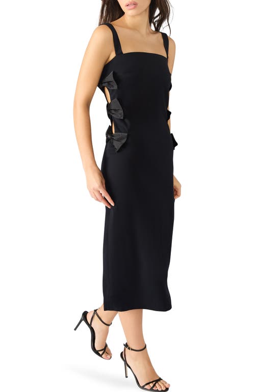Steve Madden Rene Side Bow Sleeveless Midi Dress In Black