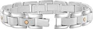 Bliss Diamond Men's Polished Steel Two Tone Gold Screwed 12mm Link 8.5 " Bracelet