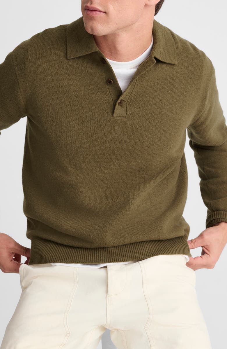 Madewell Merino Wool Polo Sweater, Alternate, color, Bay Leaf