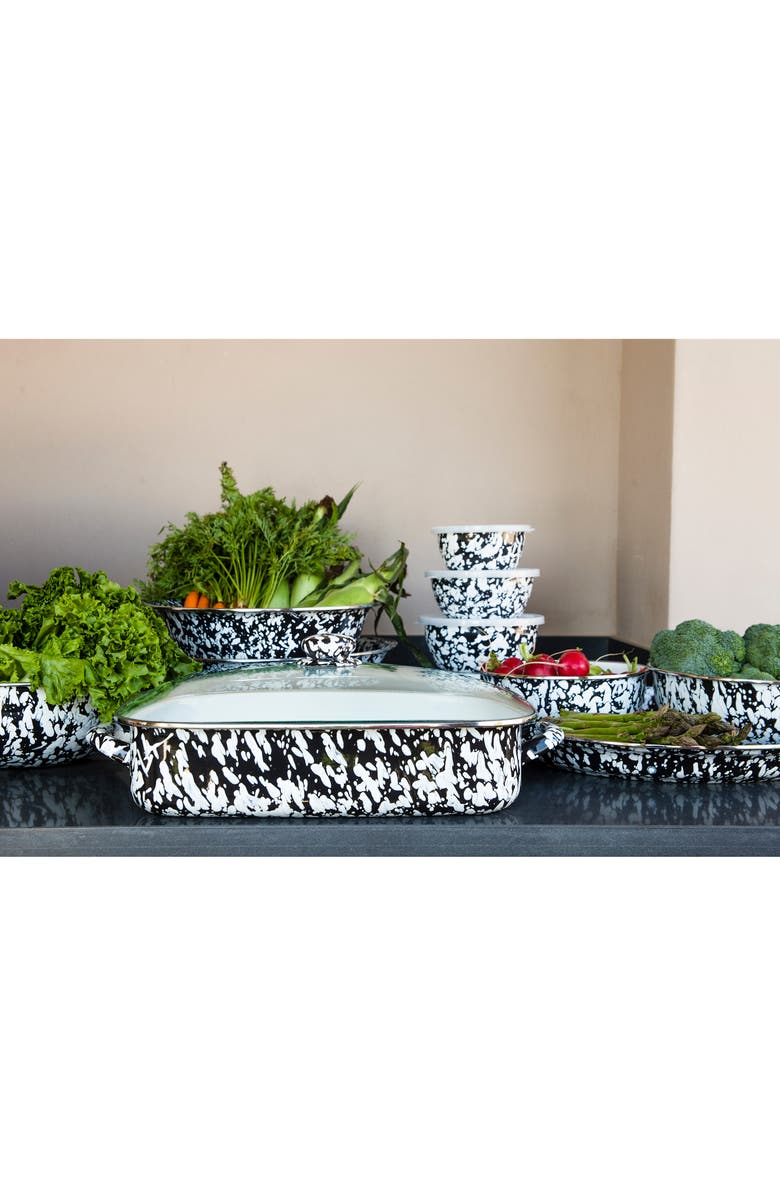 Golden Rabbit Enamelware Set of 3 Nesting Bowls, Alternate, color,