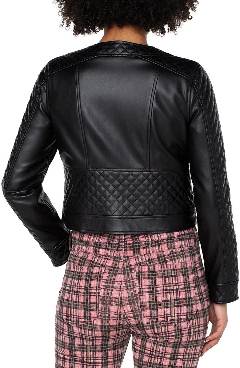 Liverpool Los Angeles Quilted Detail Faux Leather Jacket, Alternate, color, 