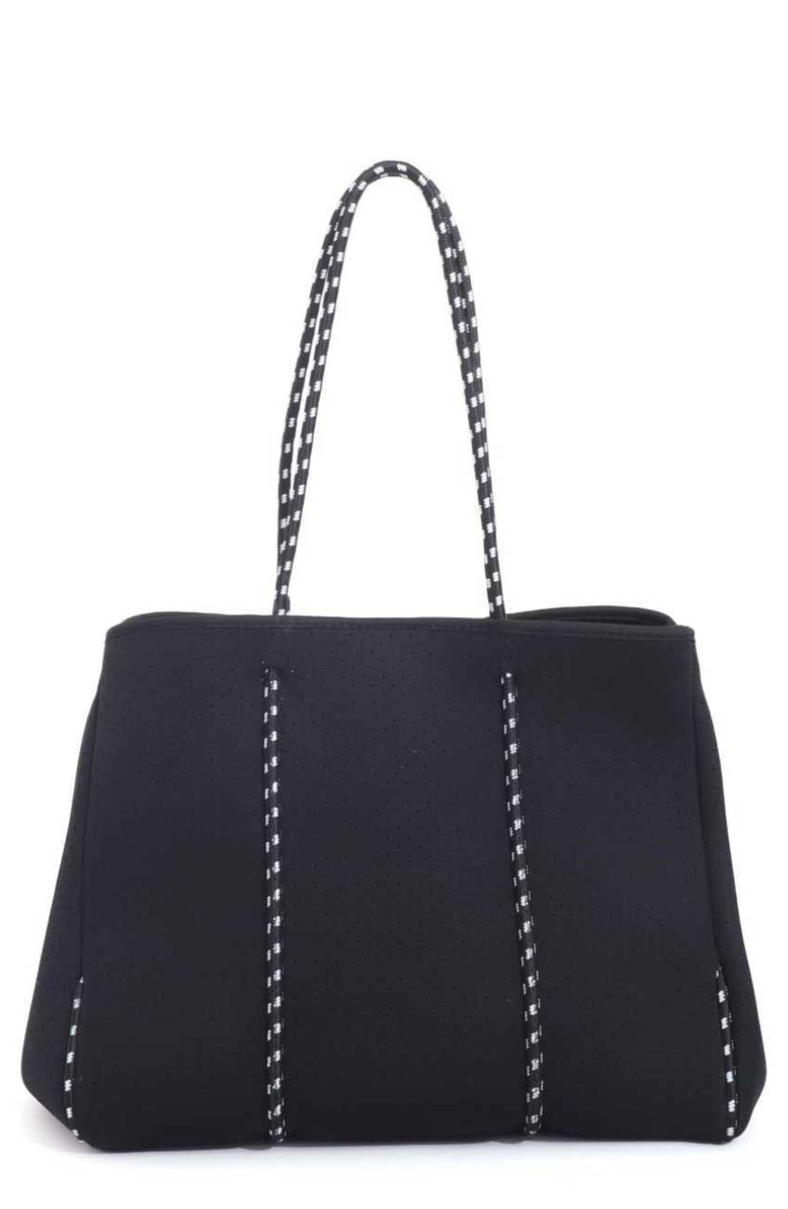 Adornia Black Neoprene Tote Bag