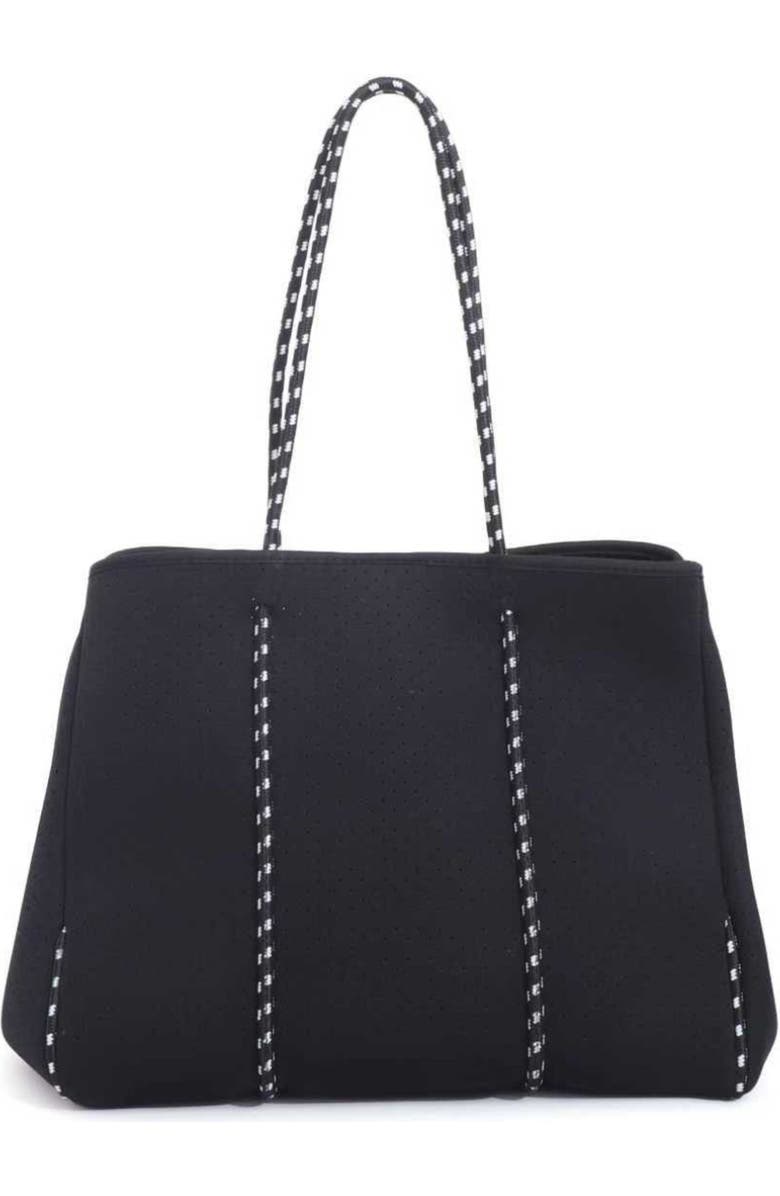 Adornia Black Neoprene Tote Bag, Main, color, Black