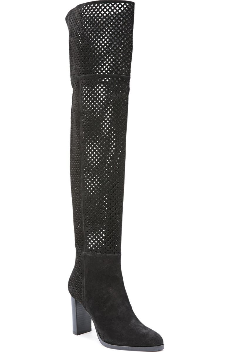 Diane von Furstenberg 'Jolet' Perforated Over the Knee Boot, Main, color,
