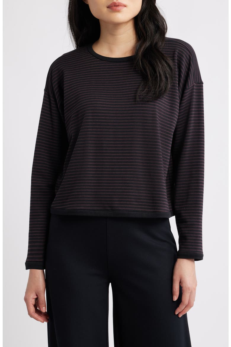 Stripe Long Sleeve Top, Main, color, CASSIS