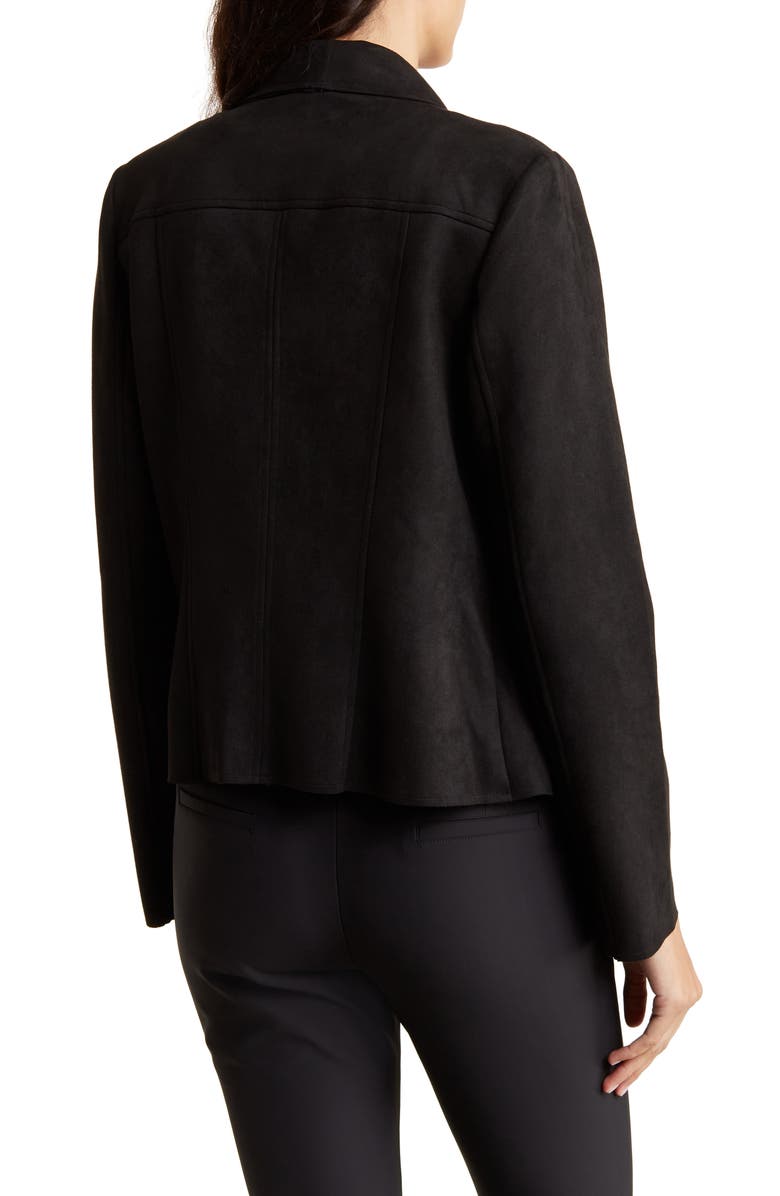T Tahari Faux Leather Draped Moto Jacket, Alternate, color,