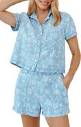 Bella Dahl Floral Crop Camp Shirt