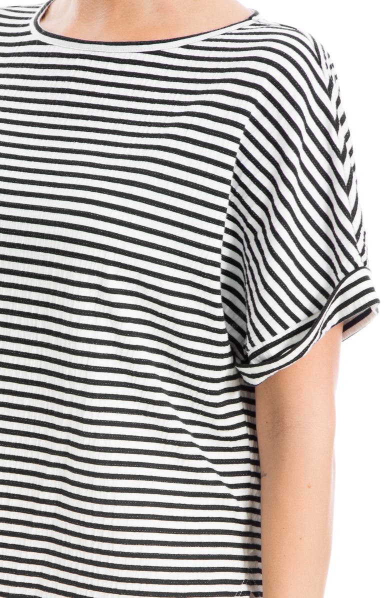 MAX STUDIO Stripe Crinkle Cuff Curve Hem Top, Alternate, color, 
