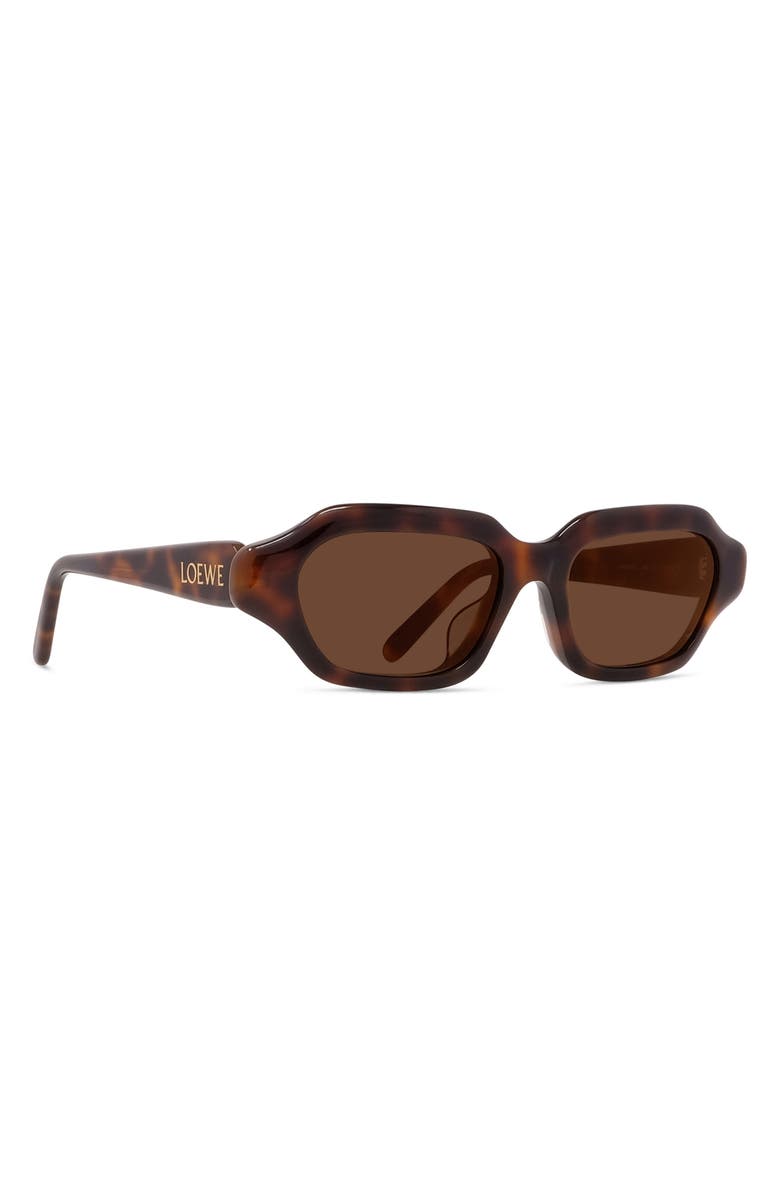 Loewe Slim 51mm Rectangular Sunglasses, Alternate, color, Dark Havana / Brown Mirror