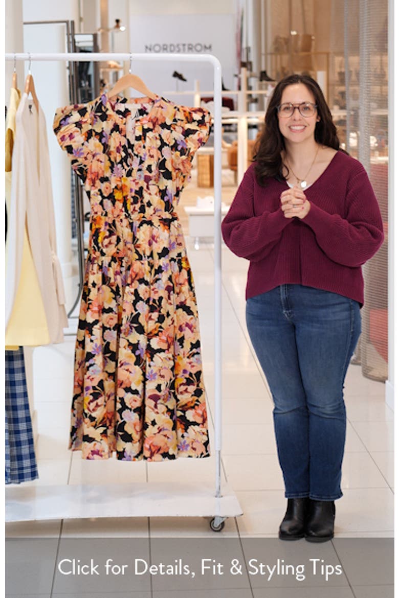 Marin Floral Silk Midi Dress video