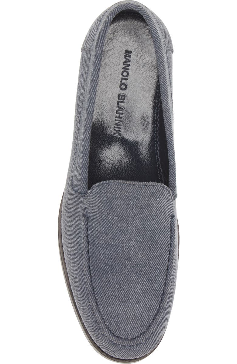 Manolo Blahnik Dineguardo Denim Moc Toe Loafer, Alternate, color,