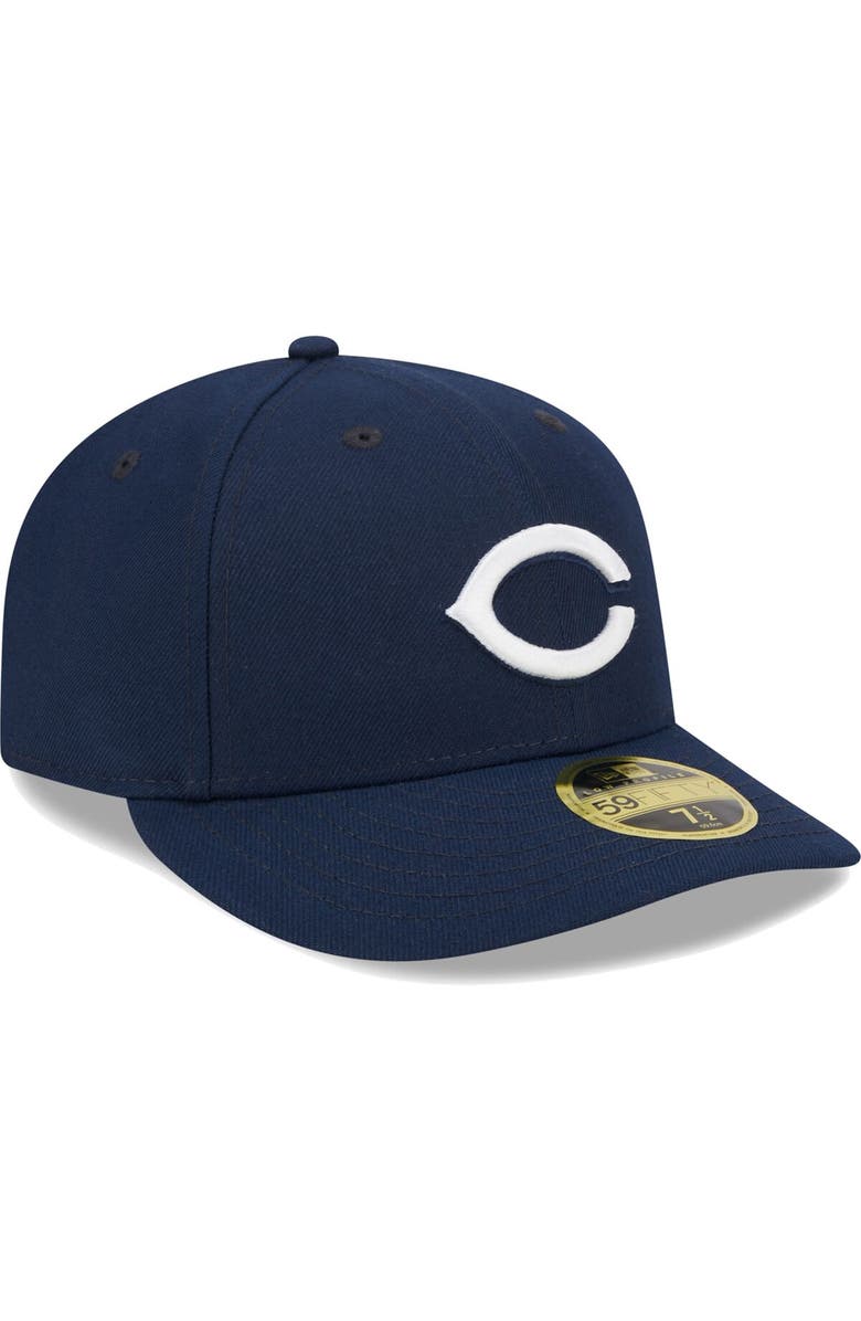 New Era Men's New Era Navy Cincinnati Reds Oceanside Low Profile 59FIFTY Fitted Hat, Alternate, color,