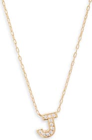 Nordstrom Pavé Cubic Zirconia Initial Necklace