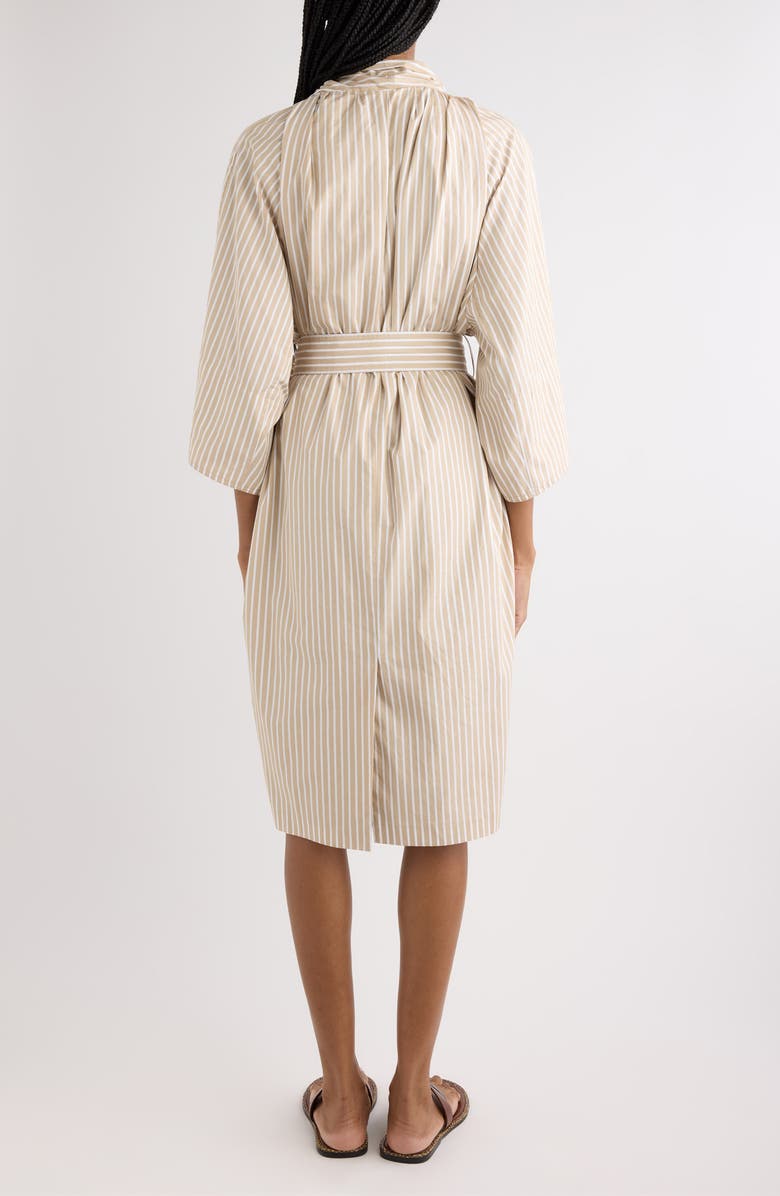 Dries Van Noten Debrasa Chalk Stripe Belted Cargo Dress, Alternate, color, Beige