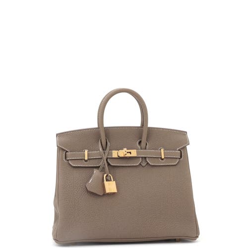 Pre-owned Hermes  Hermes Birkin Handbag Grey Togo With Gold Hardware 25 In Brown