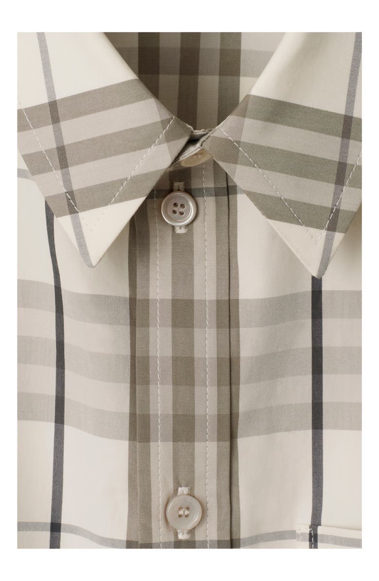 Burberry Cropped Check Cotton Shirt, Alternate, color, Cotton