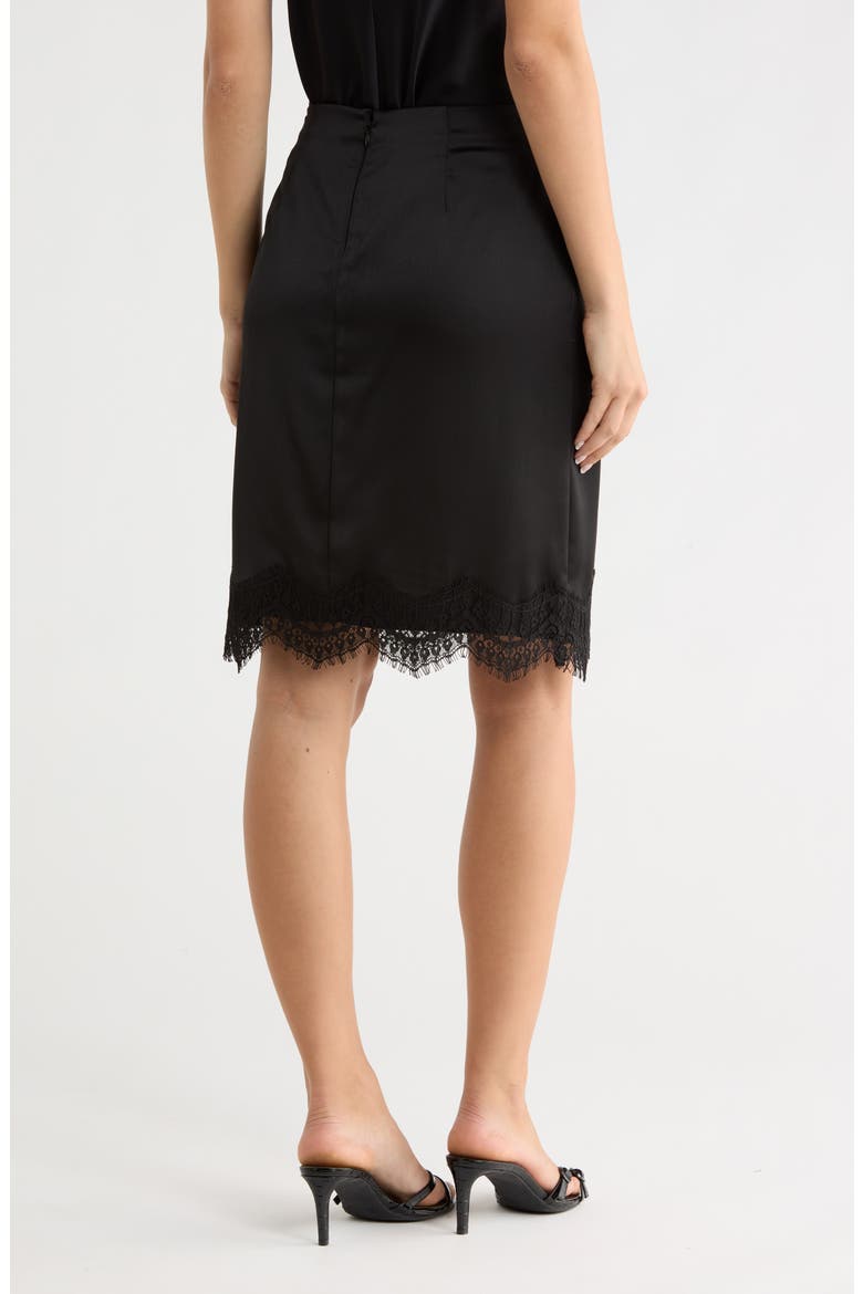Lace Inset Midi Skirt, Alternate, color, BLACK