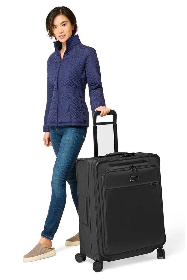 Baseline 26-Inch Medium Expandable Spinner Suitcase, Alternate, color, BLACK