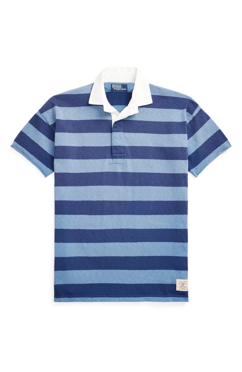 Polo Ralph Lauren Stripe Cotton Jersey Rugby Polo, Alternate, color, 
