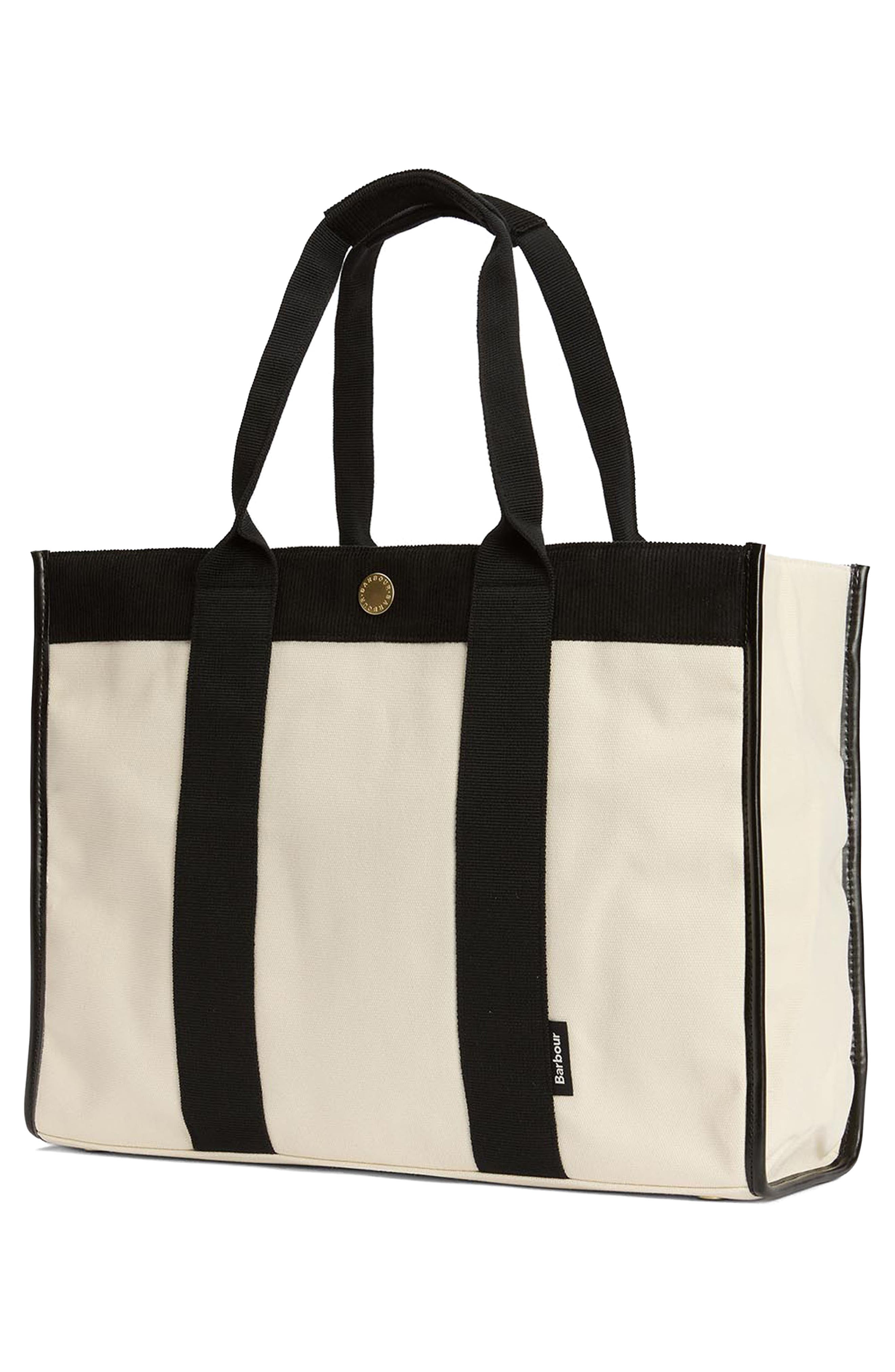 Barbour Large Selena Cotton Canvas Tote, Alternate, color, Ecru