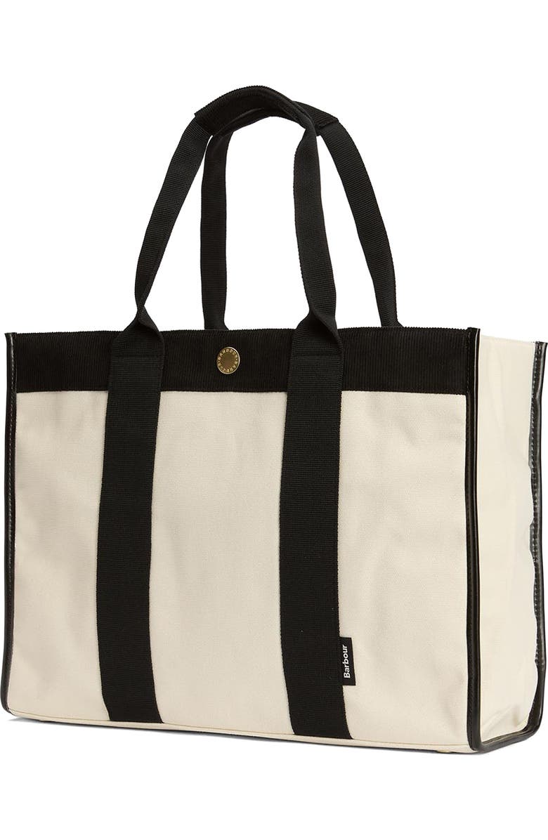 Barbour Large Selena Cotton Canvas Tote, Alternate, color, Ecru