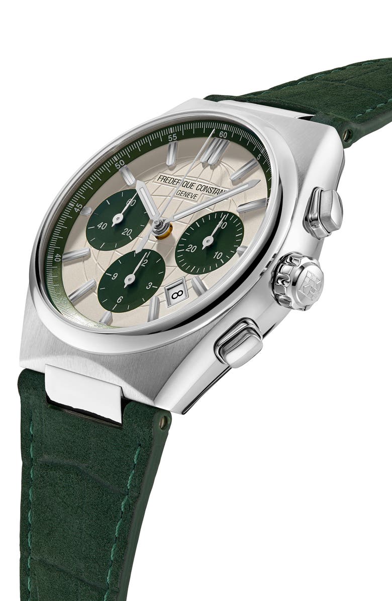 FREDERIQUE CONSTANT Highlife Chronograph Interchangeable Strap Watch, 41mm, Alternate, color, Green