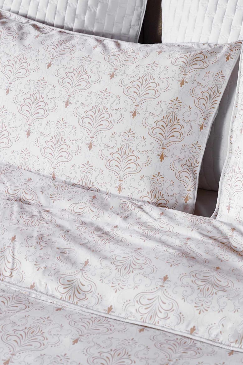 Cooling 100% Viscose Duvet Cover Set - Soft, Breathable Sleep, Alternate, color, White Damask