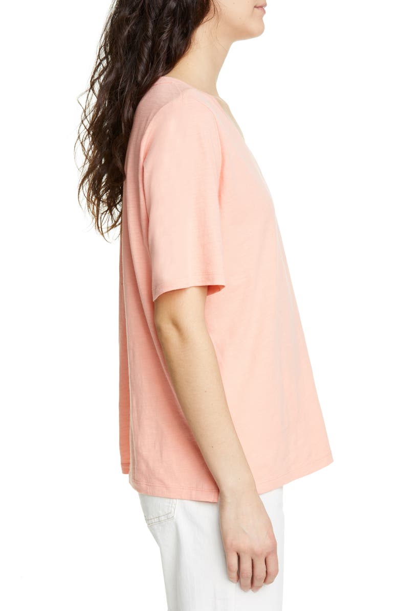 Eileen Fisher V-Neck Organic Cotton Tee, Alternate, color,