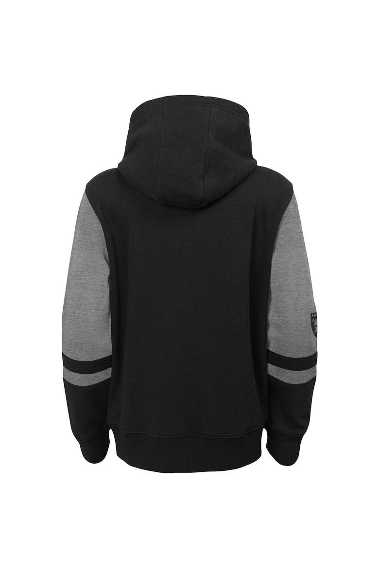 Preschool Black Las Vegas Raiders Stadium Color Block Full-Zip Hoodie, Alternate, color, Black