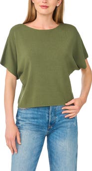 Halogen® Short Sleeve Crop Sweater
