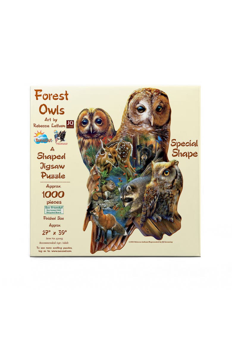 Forest Owls 1000 piece Jigsaw Puzzle for Adults Special Shape, Alternate, color, Multicolor