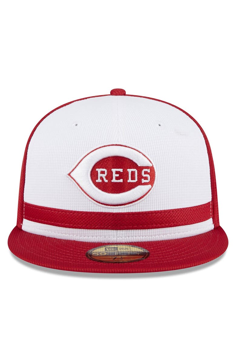 New Era Men's New Era White Cincinnati Reds 2024 Batting Practice 59FIFTY Fitted Hat, Alternate, color, White