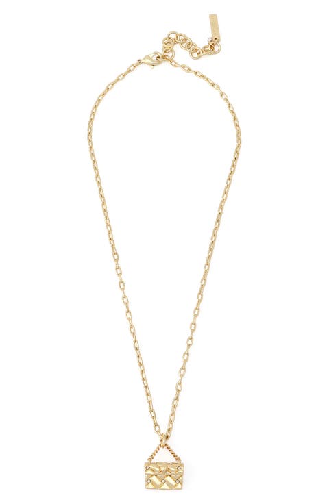 Quilt Kensington Bag Pendant Necklace