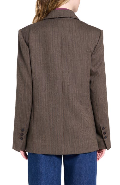 Twp Harper Wool Blend Double Breasted Blazer In Brown