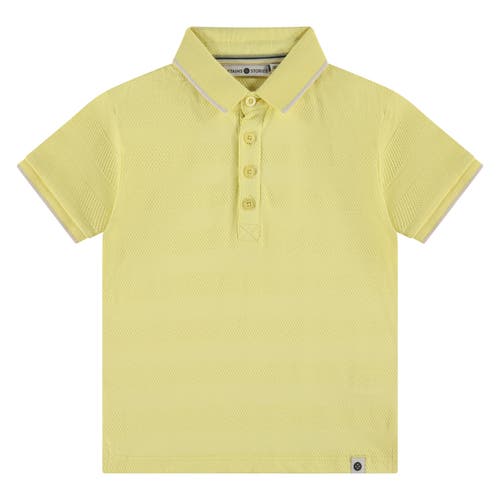 Stains And Stories By Babyface Textured Pattern Polo Shirt In Green