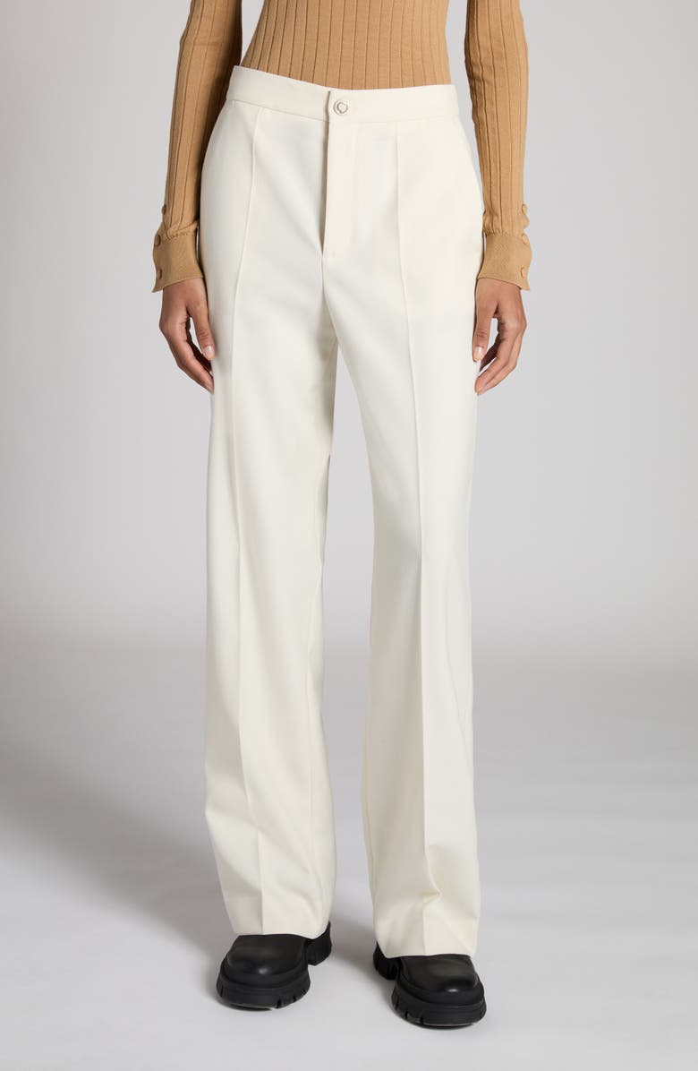 Moncler Twill Straight Leg Pants, Main, color, Antique White