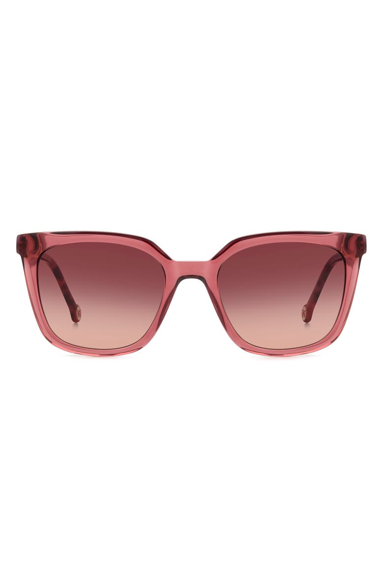 Carolina Herrera HER 0236/S 53mm Square Sunglasses, Main, color, Burgundy Red Havana